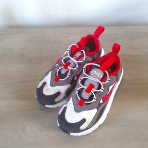 Red black and white kids sneakers